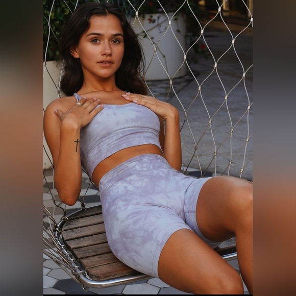 Tier Activewear, Vital Biker Short, Heather (tie dye purple),‎ Size Small - Picture 4 of 10